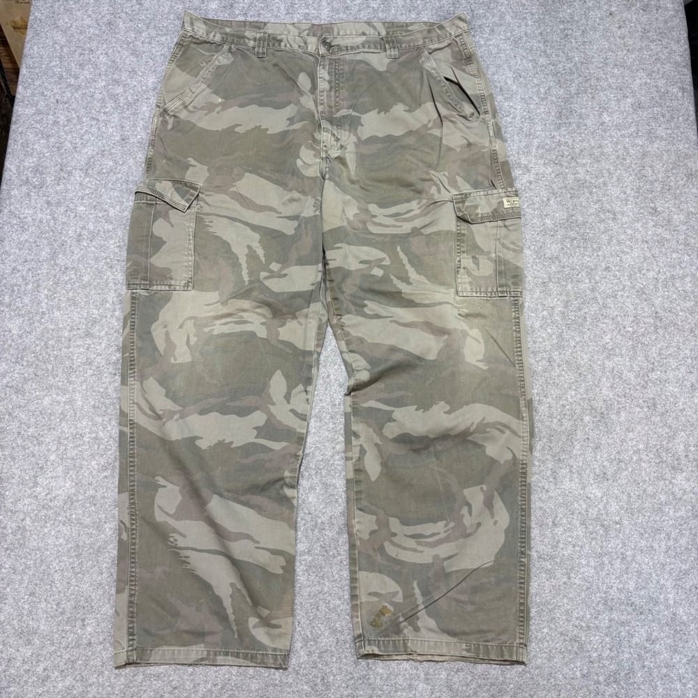 Wrangler Mens Camo Cargo Pants 42x32 Tiger Stripe Cotton Twill 70LEWCS